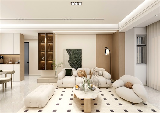 中?！ぞ砰?135平米現(xiàn)代奶油風效果圖