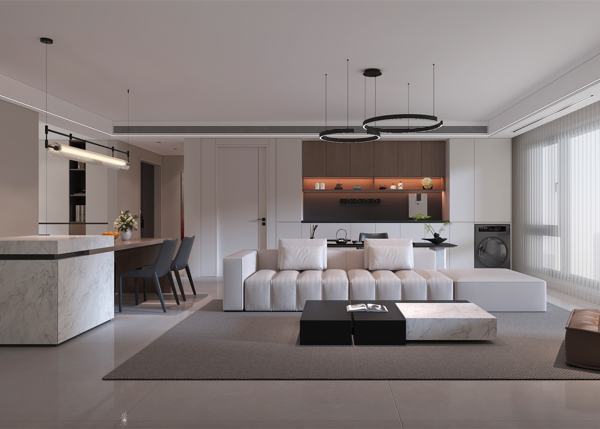 中恒央御143㎡ | 大橫廳+客餐一體+開放書房，他家這通透感絕了！